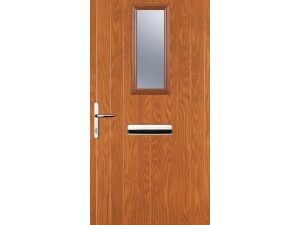Euramax 1 Square Right Hand Oak Composite Door - 840 x 2100mm
