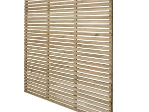 Forest Garden Contemporary Single Slatted Fence Panel - 1800 x 1800mm - 6 x 6ft - Pack of 3