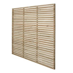 Forest Garden Contemporary Single Slatted Fence Panel – 1800 x 1800mm – 6 x 6ft – Pack of 4
