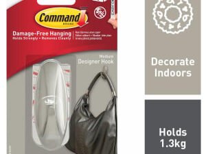 Command Brushed Nickel Medium Designer Hook
