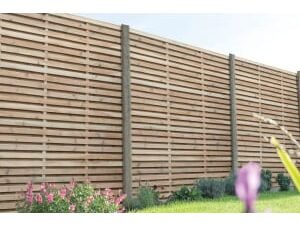 Forest Garden Contemporary Double Slatted Fence Panel - 1800 x 1800mm - 6 x 6ft