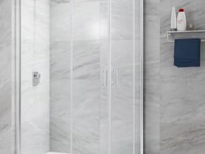 Nexa By Merlyn 6mm Chrome Offset Quadrant Double Sliding Door Shower Enclosure - 1200 x 800mm