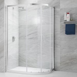 Nexa By Merlyn 6mm Chrome Offset Quadrant Double Sliding Door Shower Enclosure – 1200 x 800mm