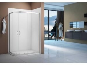 Nexa By Merlyn 6mm Chrome Offset Quadrant Double Sliding Door Shower Enclosure - 1200 x 900mm
