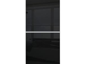 Spacepro Minimalist Sliding Wardrobe Door 2 Panel Silver Frame Black - 610mm
