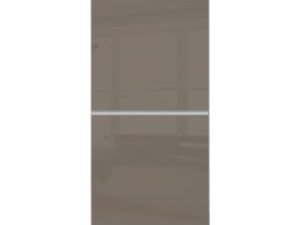 Spacepro Minimalist Sliding Wardrobe Door 2 Panel Silver Frame Cappuccino - 610mm