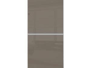 Spacepro Minimalist Sliding Wardrobe Door 2 Panel Silver Frame Cappuccino - 762mm