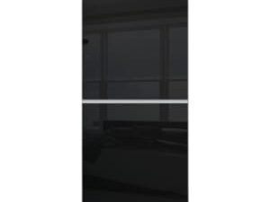 Spacepro Minimalist Sliding Wardrobe Door 2 Panel Silver Frame Black - 914mm