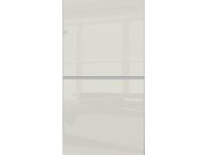 Spacepro Minimalist Sliding Wardrobe Door 2 Panel Silver Frame Arctic White - 914mm