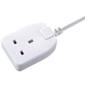 Masterplug 13A Single Socket White Extension Lead - 10m