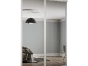 Spacepro Shaker 2 Wardrobe Door Kit White Framed - 2x1 Panel Mirror - 1145mm (W)