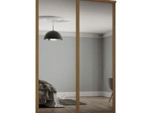 Spacepro Shaker 2 Wardrobe Door Kit Oak Framed - 2x1 Panel Mirror - 1753mm (W)