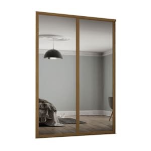 Spacepro Shaker 2 Wardrobe Door Kit Oak Framed - 2x1 Panel Mirror - 1753mm (W)