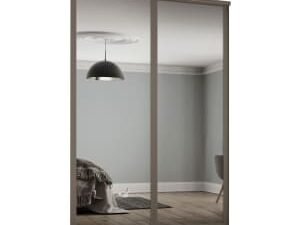 Spacepro Shaker 2 Wardrobe Door Kit Stone Grey Framed - 2x1 Panel Mirror - 1753mm (W)
