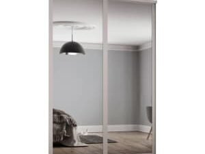 Spacepro Shaker 2 Wardrobe Door Kit Cashmere Framed - 2x1 Panel Mirror - 1145mm (W)
