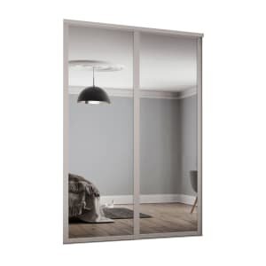 Spacepro Shaker 2 Wardrobe Door Kit Cashmere Framed - 2x1 Panel Mirror - 1753mm (W)