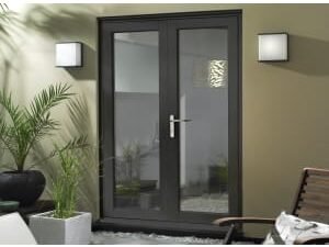 JCI Slimline Grey French Door Set - 1790mm