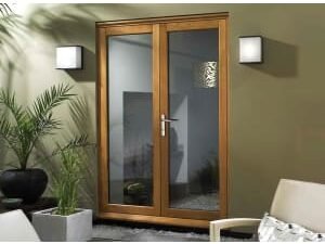 JCI Slimline Oak French Door Set - 1490mm