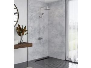 Mermaid Elite Caliza Tongue & Groove Single Shower Panel - 2420 x 1200mm