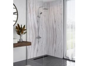 Mermaid Elite Marmo Linea Post Formed Finished Edge Single Shower Panel - 2420 x 1200mm