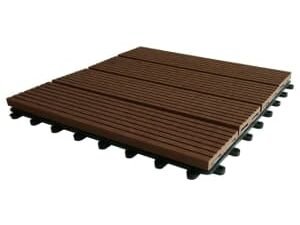 Eva-Tech Brown Composite Grooved Deck Tile - 12 x 300 x 300mm - Pack of 4