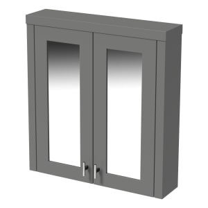 Wickes Hayman Dove Grey Traditional Mirror Cabinet – 700 x 650mm