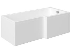 Wickes Veroli L-Shaped Reinforced Right Hand Shower Bath  - 1700 x 850mm