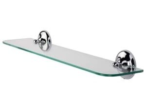 Croydex Flexi-Fix™ Grosvenor Bathroom Glass Shelf - Chrome