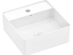 Wickes Platinum 1 Tap Hole Square Countertop Bathroom Basin - 350mm