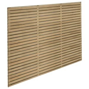 Forest Garden Double Slatted Fence Panel – 1800 x 1500mm – 6 x 5ft – Pack of 5