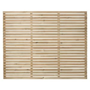 Forest Garden Single Slatted Fence Panel -1800 x 1500mm – 6 x 5ft – Pack of 3