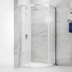 Nexa By Merlyn 6mm Chrome Offset Quadrant Single Sliding Door Shower Enclosure – 1000 x 800mm