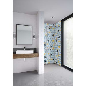 Mermaid Cubics Acrylic Single Shower Panel – 2440 x 1220mm