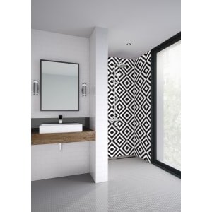Mermaid Squares Acrylic Single Shower Panel – 2440 x 1220