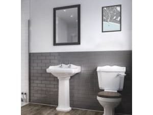 Mermaid Composite Grey Horizontal Tile Single Shower Panel - 1220 x 2440mm