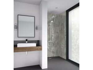 Mermaid Distressed Wood Laminate Single Shower Panel - 2400 x 1200mm
