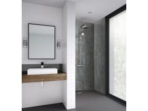Mermaid Silver Patina Laminate Single Shower Panel - 2400 x 1200mm