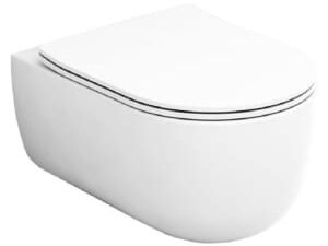 Wickes Teramo Easy Clean Wall Hung Toilet Pan & Soft Close Slim Sandwich Seat - 360mm