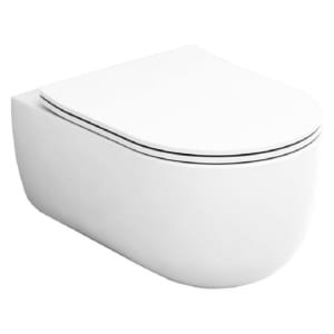 Wickes Teramo Easy Clean Wall Hung Toilet Pan & Soft Close Slim Sandwich Seat – 360mm
