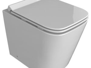 Wickes Meleti Easy Clean Back To Wall Toilet Pan & Soft Close Slim Seat - 400 x 350mm