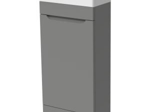 Wickes Malmo Dust Grey Cloakroom Freestanding J Pull Vanity Unit & Basin - 850 x 400mm