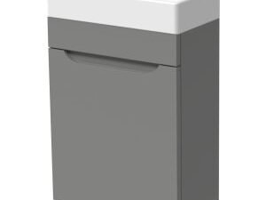 Wickes Malmo Dust Grey Cloakroom Wall Hung J Pull Vanity Unit & Basin - 580 x 400mm