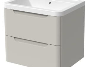 Wickes Malmo Light Grey Wall Hung J Pull Vanity Unit & Basin - 657 x 600mm