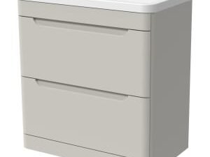 Wickes Malmo Light Grey Freestanding J Pull Vanity Unit & Basin - 967 x 800mm