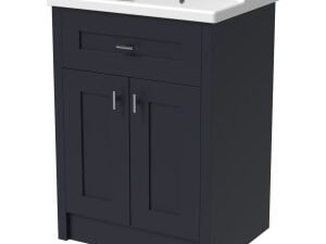 Wickes Hayman Indigo Blue Traditional Freestanding Vanity Unit & Basin - 873 x 600mm