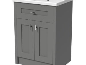 Wickes Hayman Dove Grey Traditional Freestanding Vanity Unit & Basin - 873 x 800mm