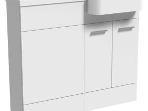 Wickes Geneva Grey P-Shaped Right Hand Freestanding Vanity & Toilet Pan Unit with Basin - 1000 x 1000mm