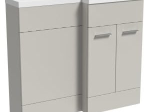 Wickes Geneva Grey L-Shaped Right Hand Freestanding Vanity & Toilet Pan Unit with Basin - 1000 x 1000mm