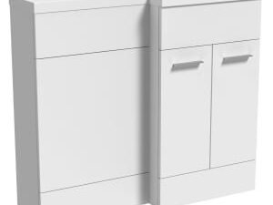 Wickes Geneva White L-Shaped Right Hand Freestanding Vanity & Toilet Pan Unit with Basin - 1100 x 1000mm