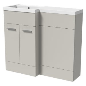 Wickes Geneva Grey L-Shaped Left Hand Freestanding Vanity & Toilet Pan Unit with Basin – 1000 x 1100mm
